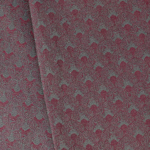 Lot de 2 mouchoirs pur coton motif jacquard bordeaux Paon prune