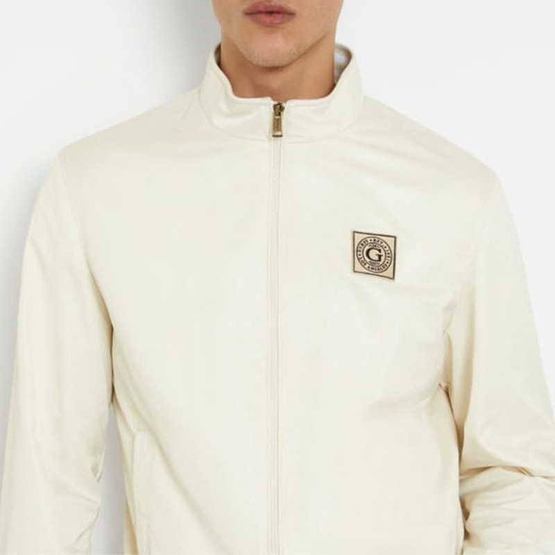 Veste - logo en relief - style décontracté - crème