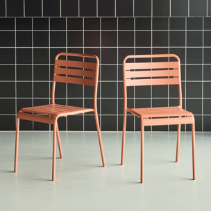 Chaise de jardin acier (lot de 2) AMÉLIA