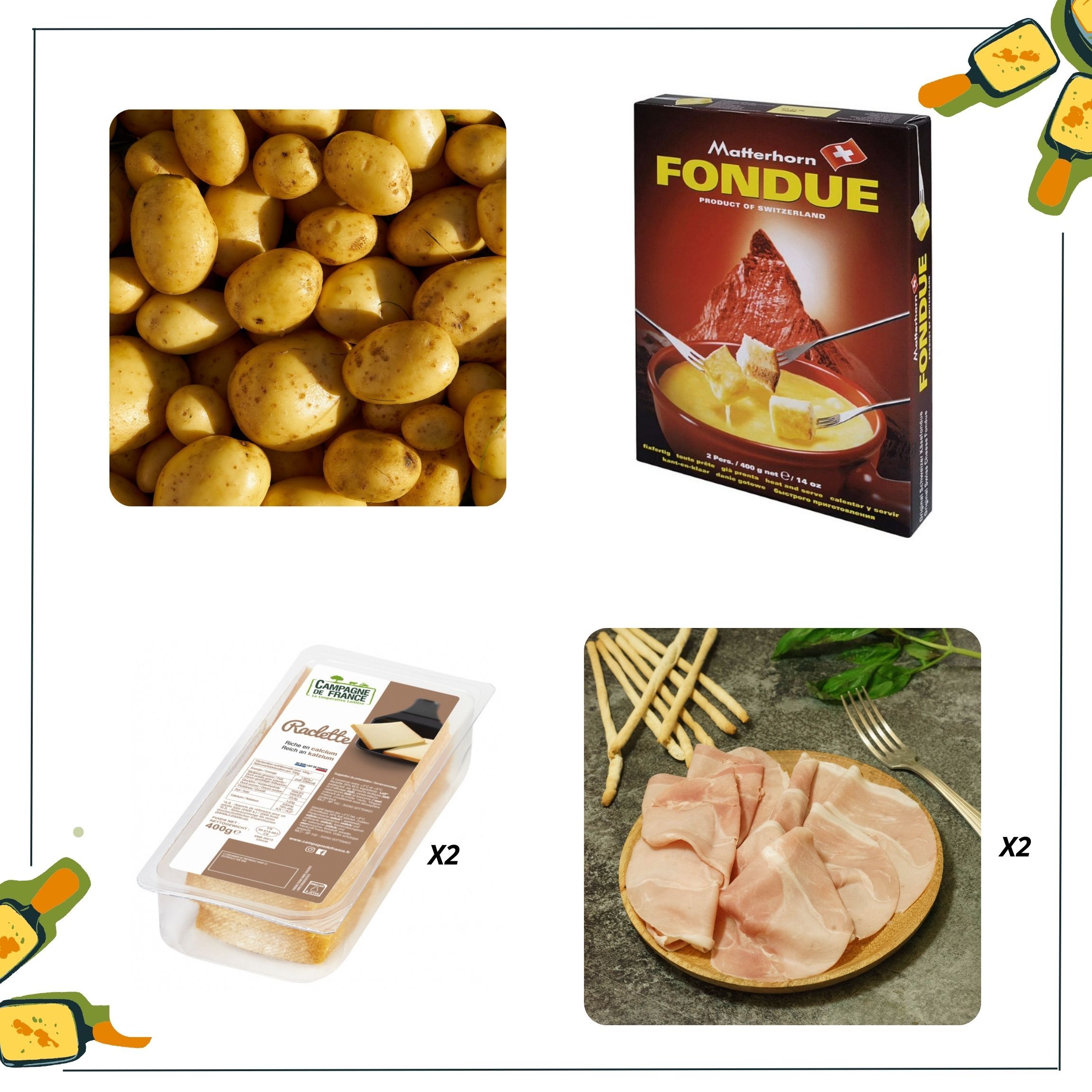 Panier Raclette Gourmet : Saveurs Authentiques et Produits de Qualité - 2.15kg