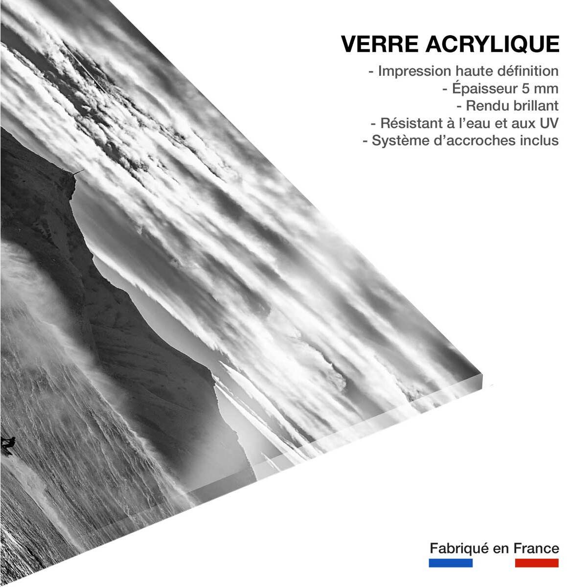 Tableau noir et blanc deco surf belharra Tableau plexiglas