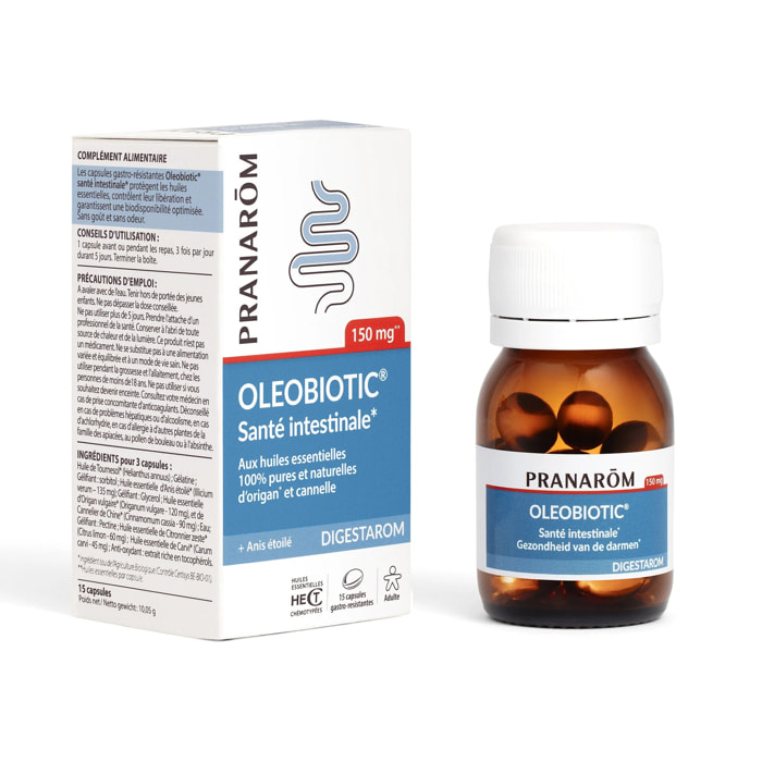 Pranarom - Oleobiotic® Santé intestinale* - 15 capsules