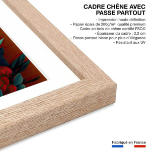 Affiche enfant m. lapin de pâques  Affiche sous cadre bois