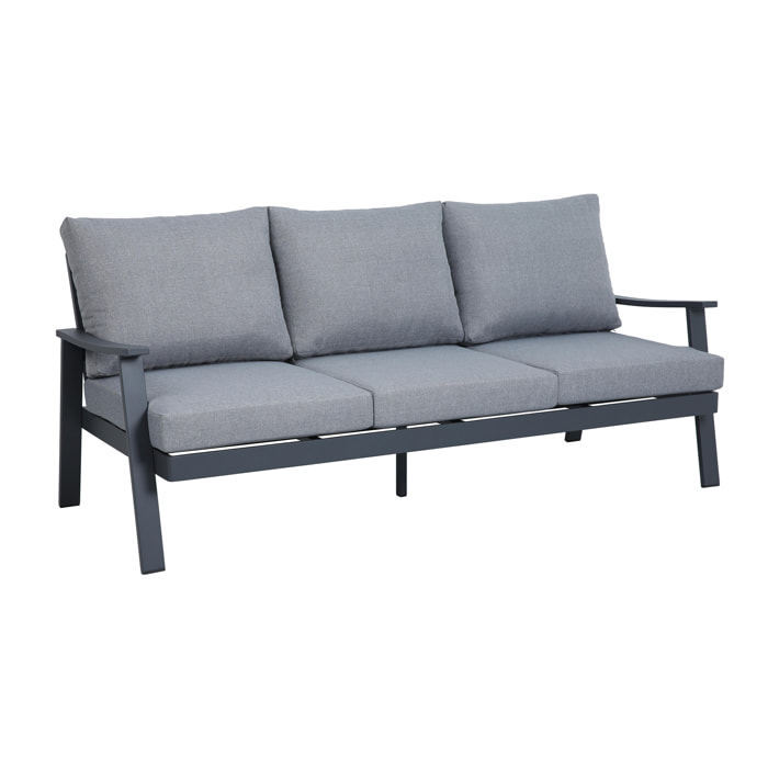 Set de jardín – Aluminio gris antracita y cojines grises