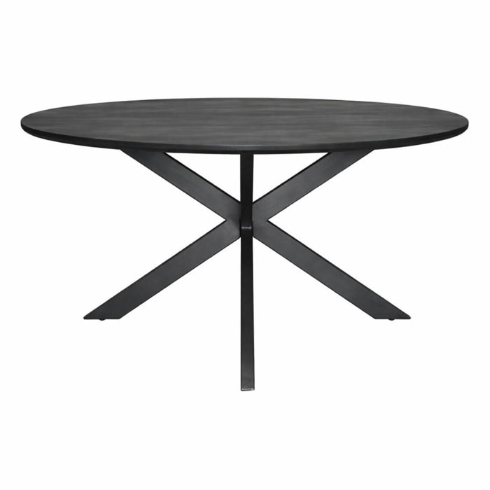 Table ronde noire en bois de manguier Ø140 cm ALVERA