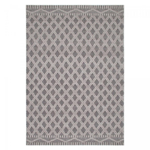 Tapis Kilim épais Bace, tissé à plat à à la main à base de plastique recyclé
