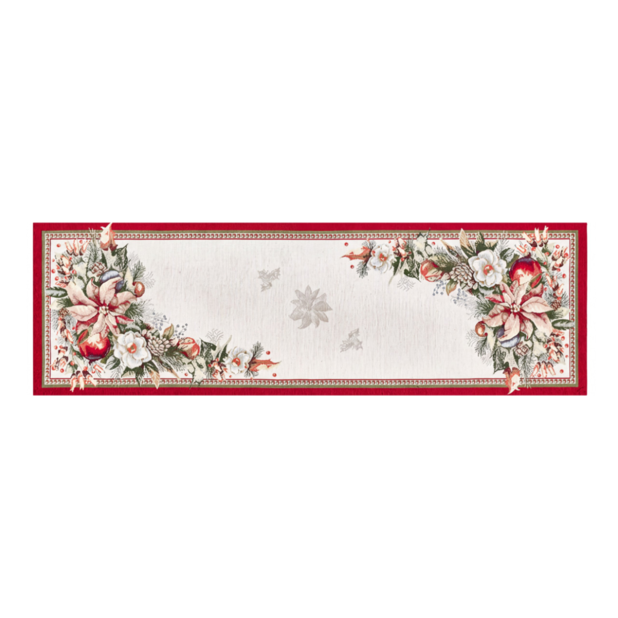 Runner Natalizio Cucina Salotto In Tessuto Gobelin Cinigliato Made in Italy Disegno Garland
