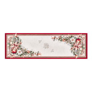 Runner Natalizio Cucina Salotto In Tessuto Gobelin Cinigliato Made in Italy Disegno Garland