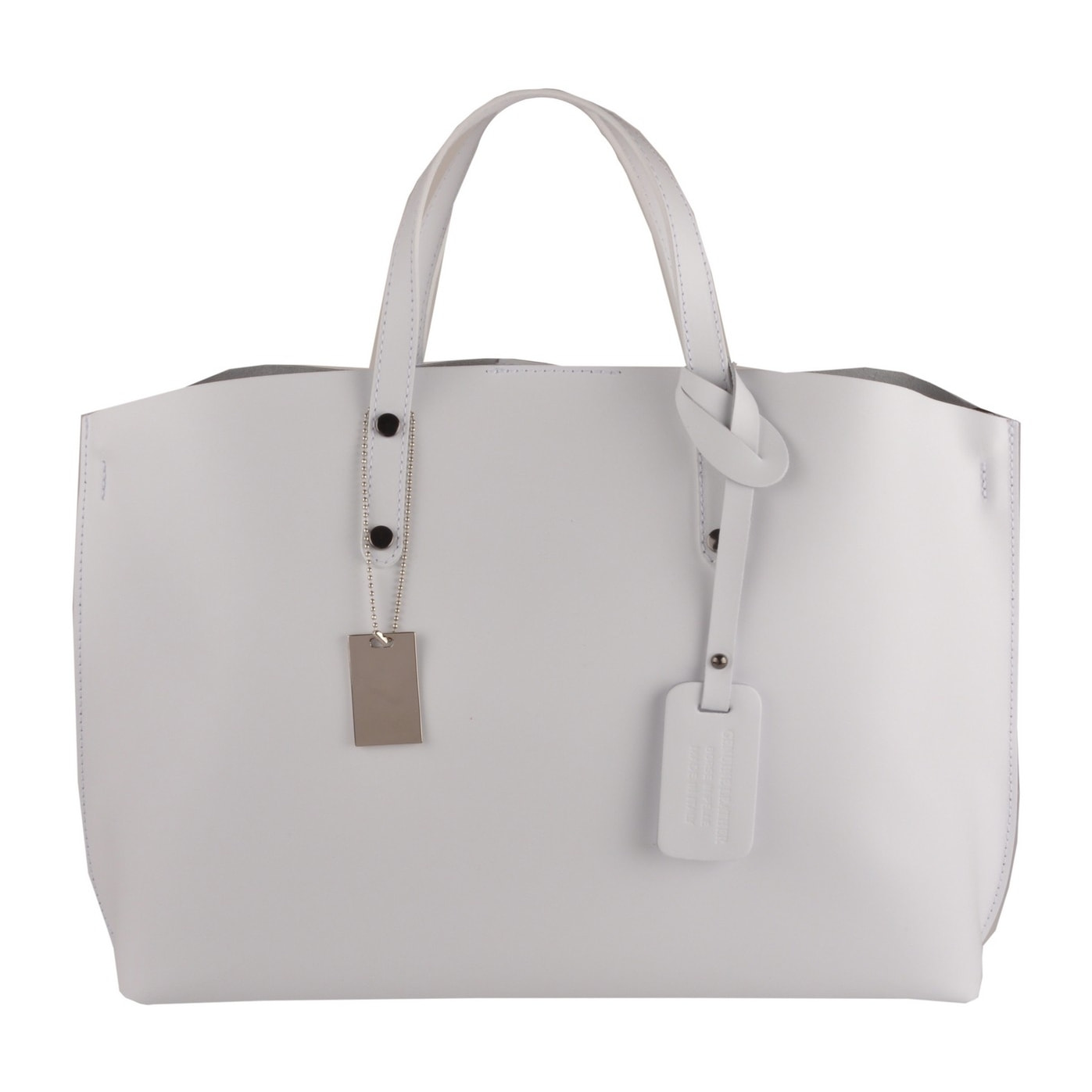 Borse Donna colore Bianco-in pelle Made in Italy L46 cm X W30 cm X H8 cmcm