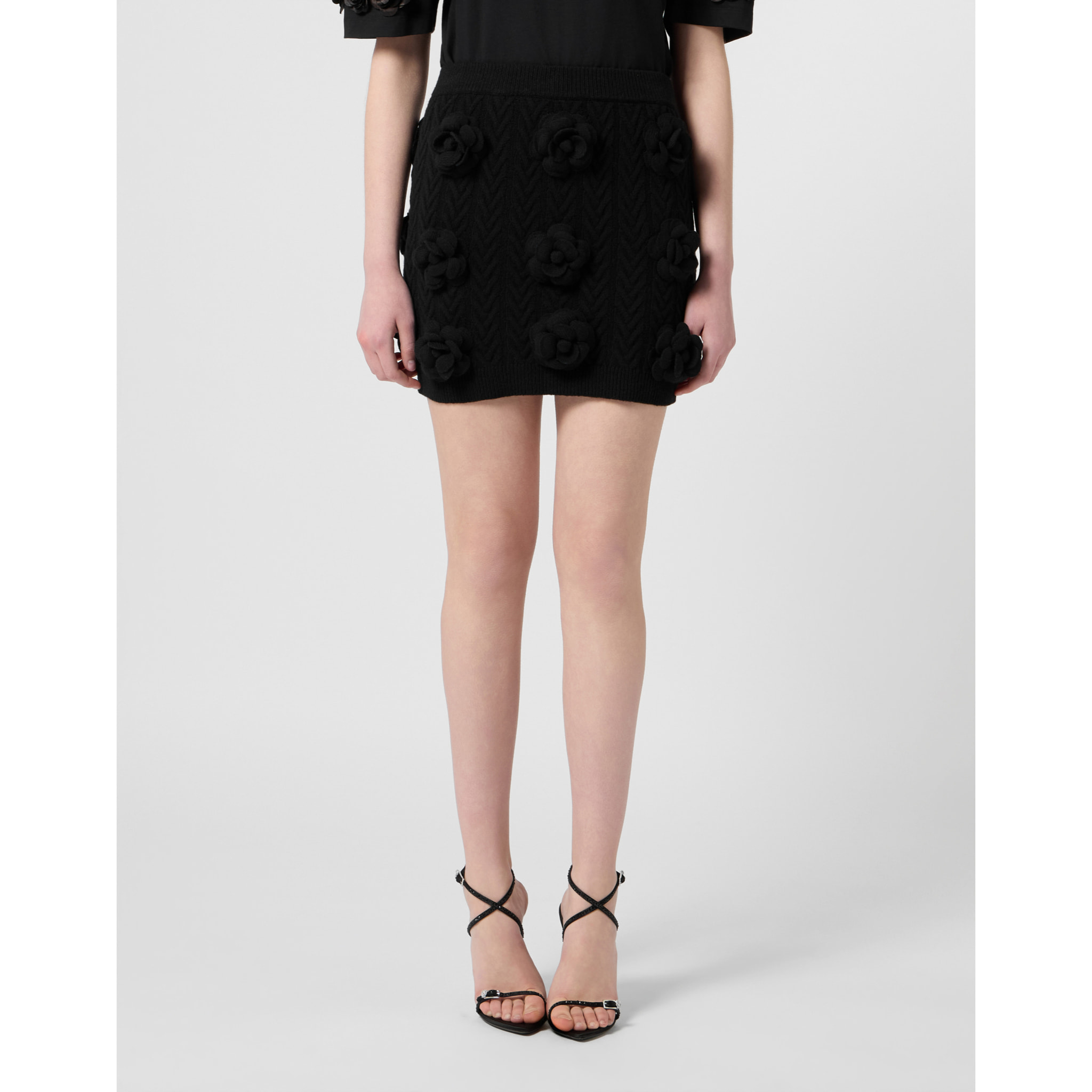 PHILIPP PLEIN Falda corta de punto ROSES