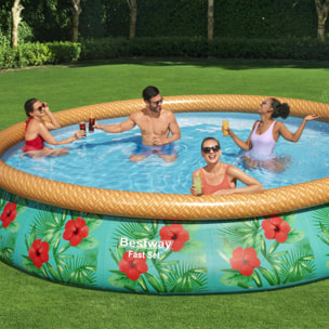 Bestway Piscine gonflable ronde Bestway Fast Set 457 x 84 cm décor tropical