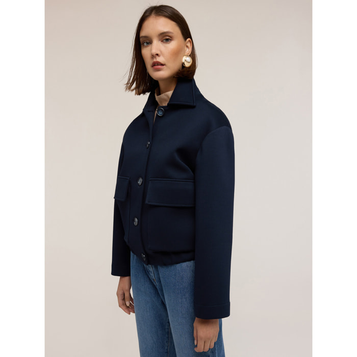 Motivi - Chaqueta boxy en scuba - Azul