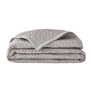 Couvre-lit matelassé uni en satin de coton bio, POESIE, Beige lune