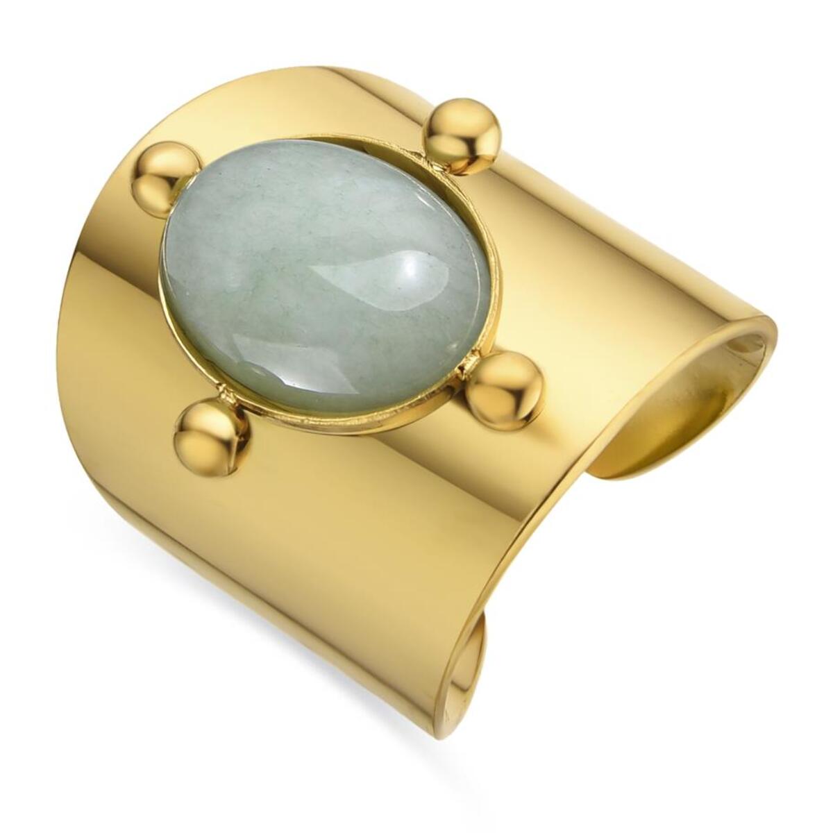 Anillo con Amazonita acabado oro 18k