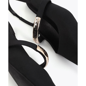 Scarpa bassa in tessuto grosgrain con inserto logo