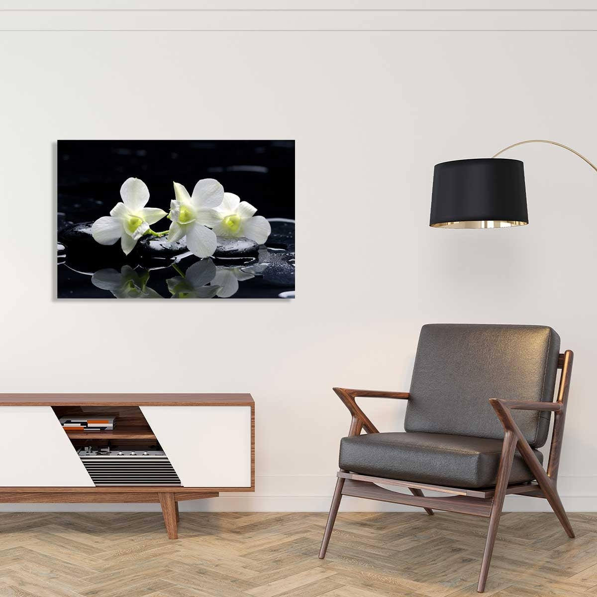 Tableau zen deco design orchidée blanche Tableau plexiglas