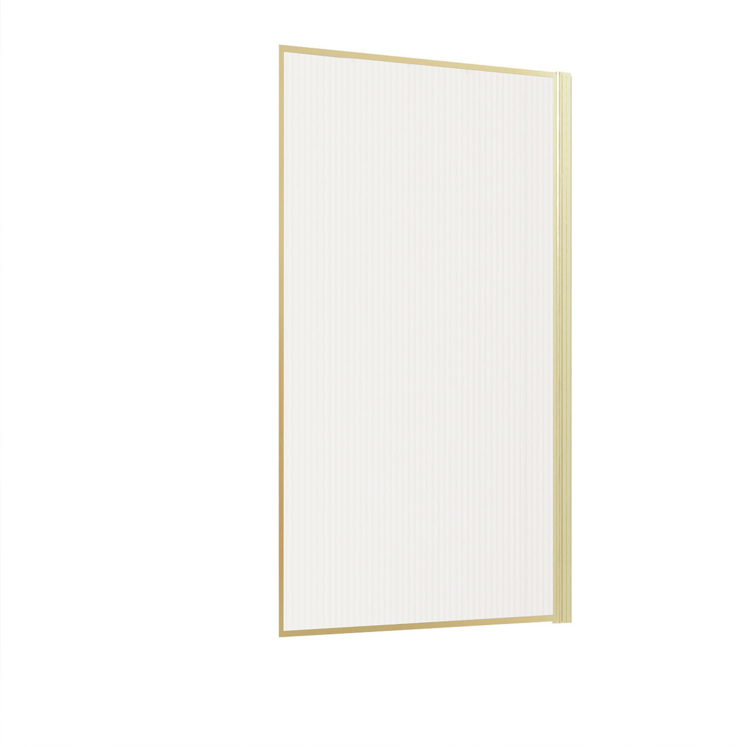 Pare baignoire Rabattable 80x140cm - Profilé Or Doré Brossé - Verre Trempé Ondulé 5mm