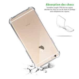 Coque iPhone 6/6S anti-choc transparente et vitre de protection en verre transparente