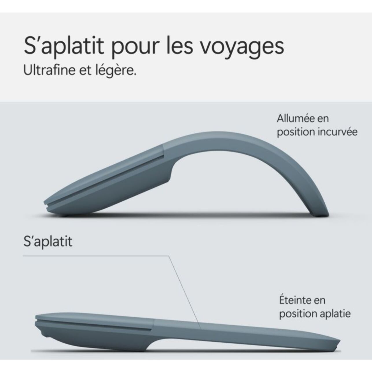 Souris sans fil MICROSOFT Surface Arc Mouse | Bleu Océan