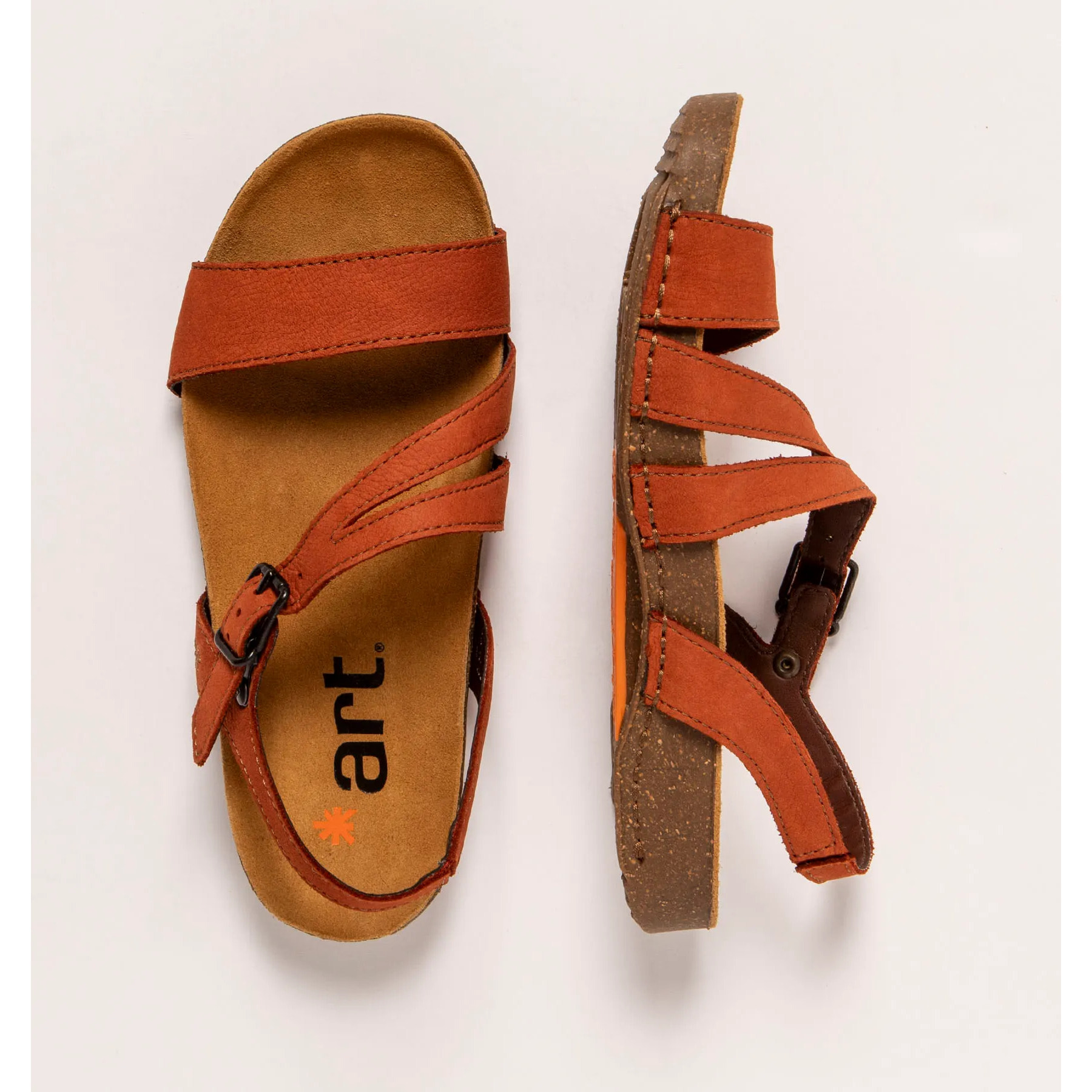 Sandalias 1045 NOBUCK DARK ORANGE/ I BREATHE color Dark orange