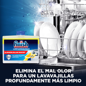 Finish Limpiamáquinas limpieza profunda para el Lavavajillas Limón, pack de 2x250ml