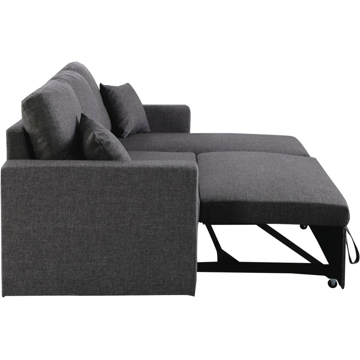 Canapé d'angle convertible/ réversible avec coffre "Alain" - 3 places - Gris