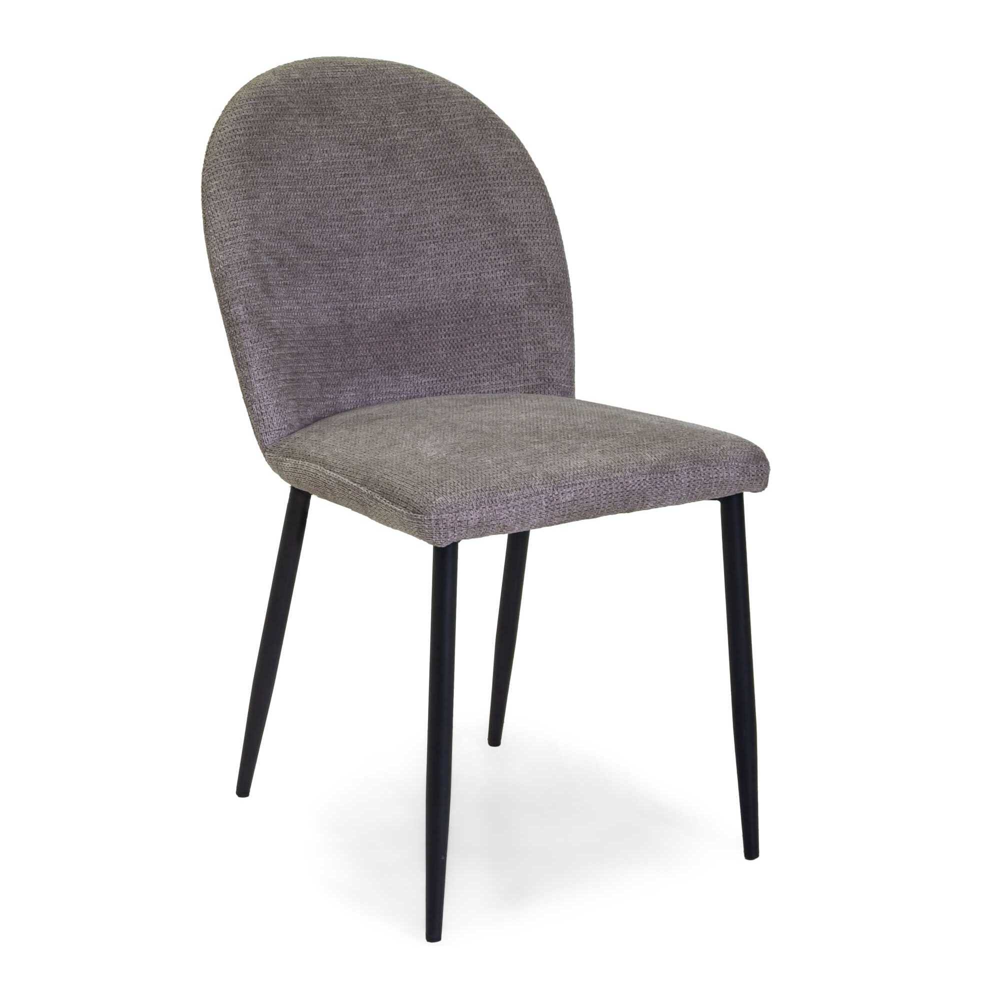 Sedia Mary Vacchetti in tessuto grigio con struttura nera cm44,5x57,5h82,5