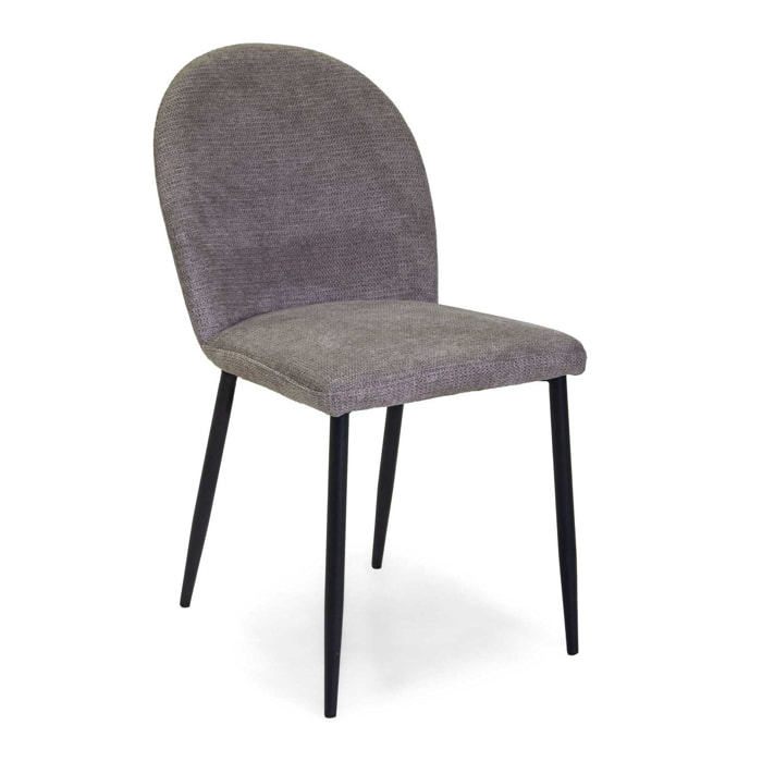 Sedia Mary Vacchetti in tessuto grigio con struttura nera cm44,5x57,5h82,5