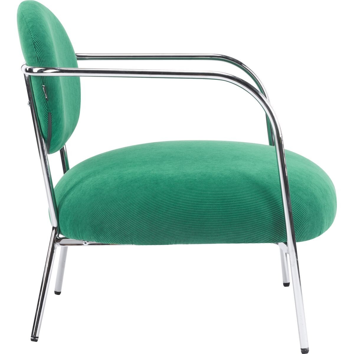 Fauteuil en velours côtelé et piètement chromé - LEON
