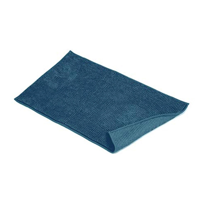 Tappeto Bagno Poppy Petrolio , Antiscivolo, Tessuto Morbido e Assobente.