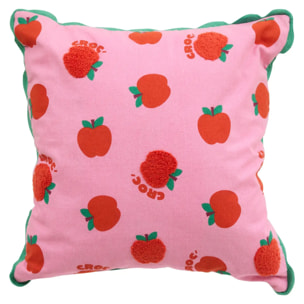 Coussin Cha Cha Pop 40x40 cm Rose Imprimé Pomme