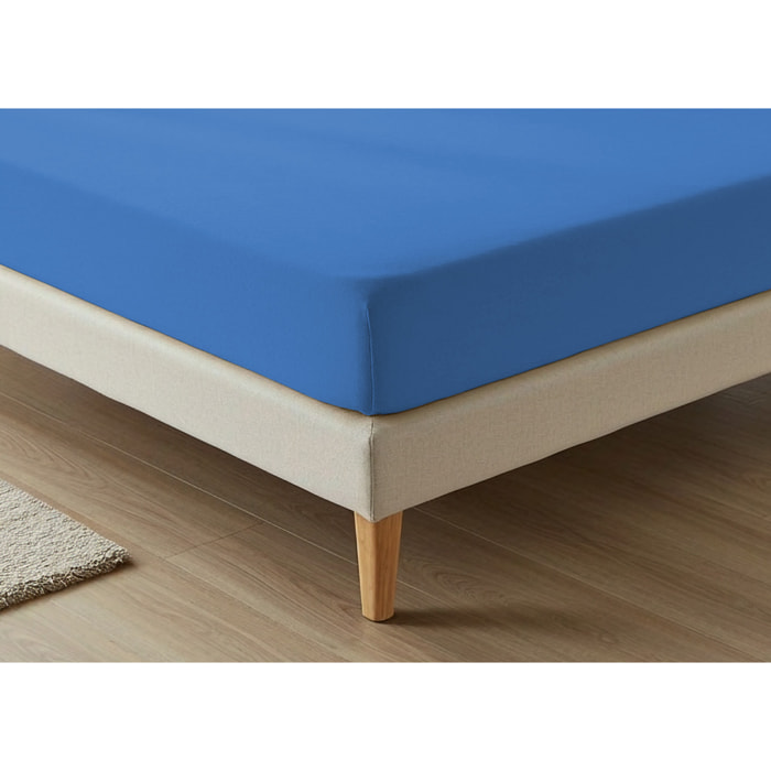 Lenzuolo Sotto Con Angoli No Stiro Tinta Unita Francesca Blu