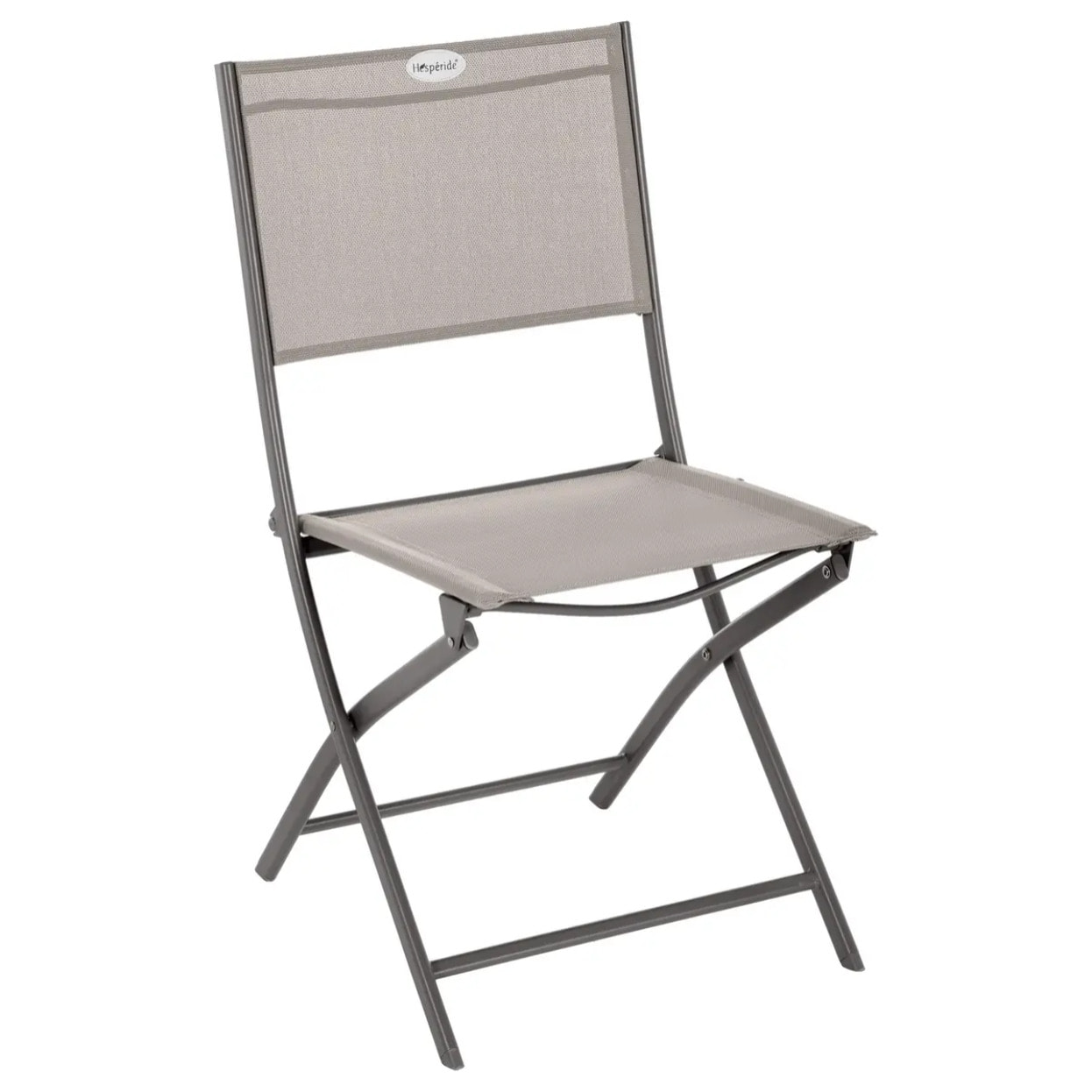 Lot de 4 chaises de jardin pliantes "Modula" noisette & tonka acier traité époxy