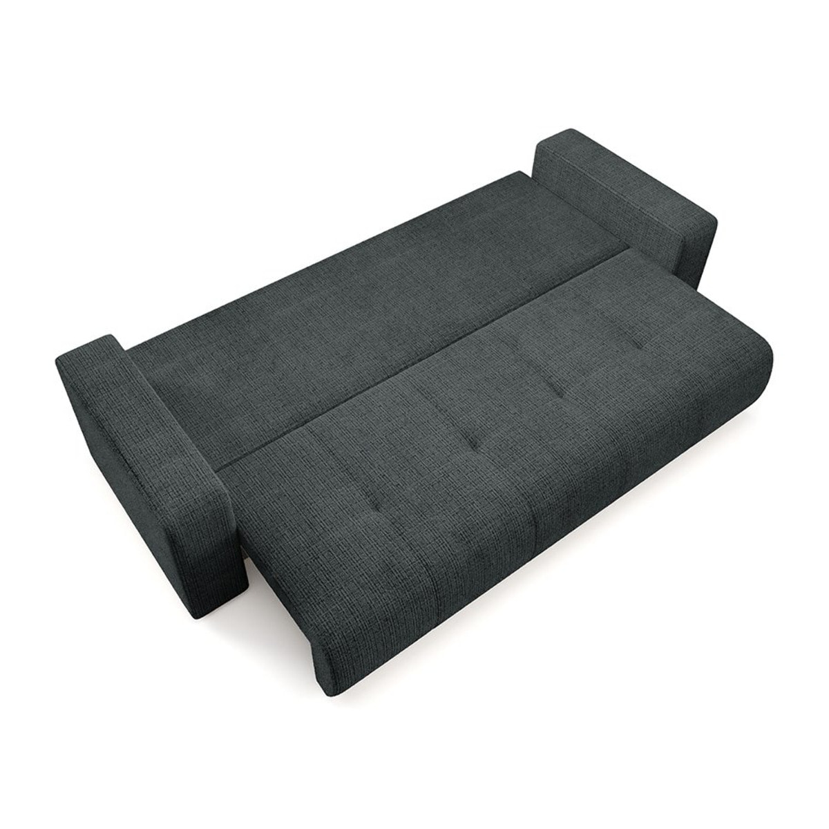 AURORE - Canapé 3 places en tissu texturé gris foncé