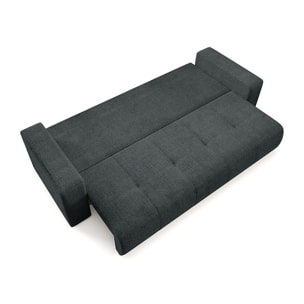 AURORE - Canapé 3 places en tissu texturé gris foncé