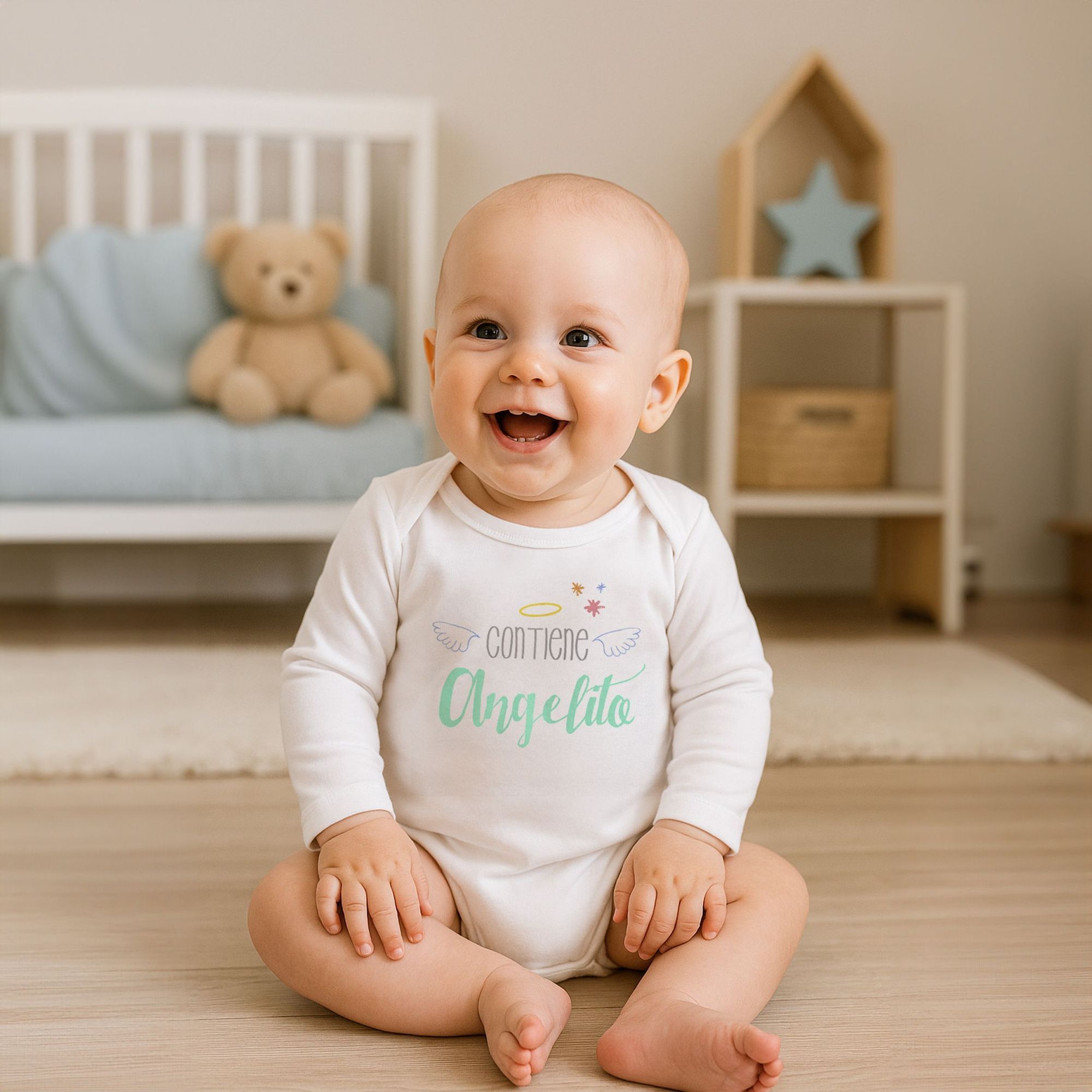 Body bebé manga larga frases americano