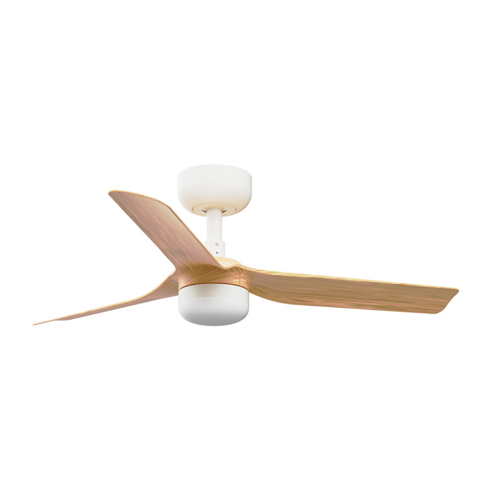 MINI PUNT S LED Ventilateur de plafond blanc/bois clair TUYA