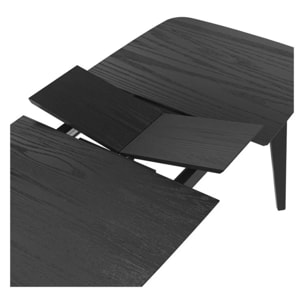 Table rectangulaire 4/6 personnes extensible en bois noir 150/180 cm - Oman