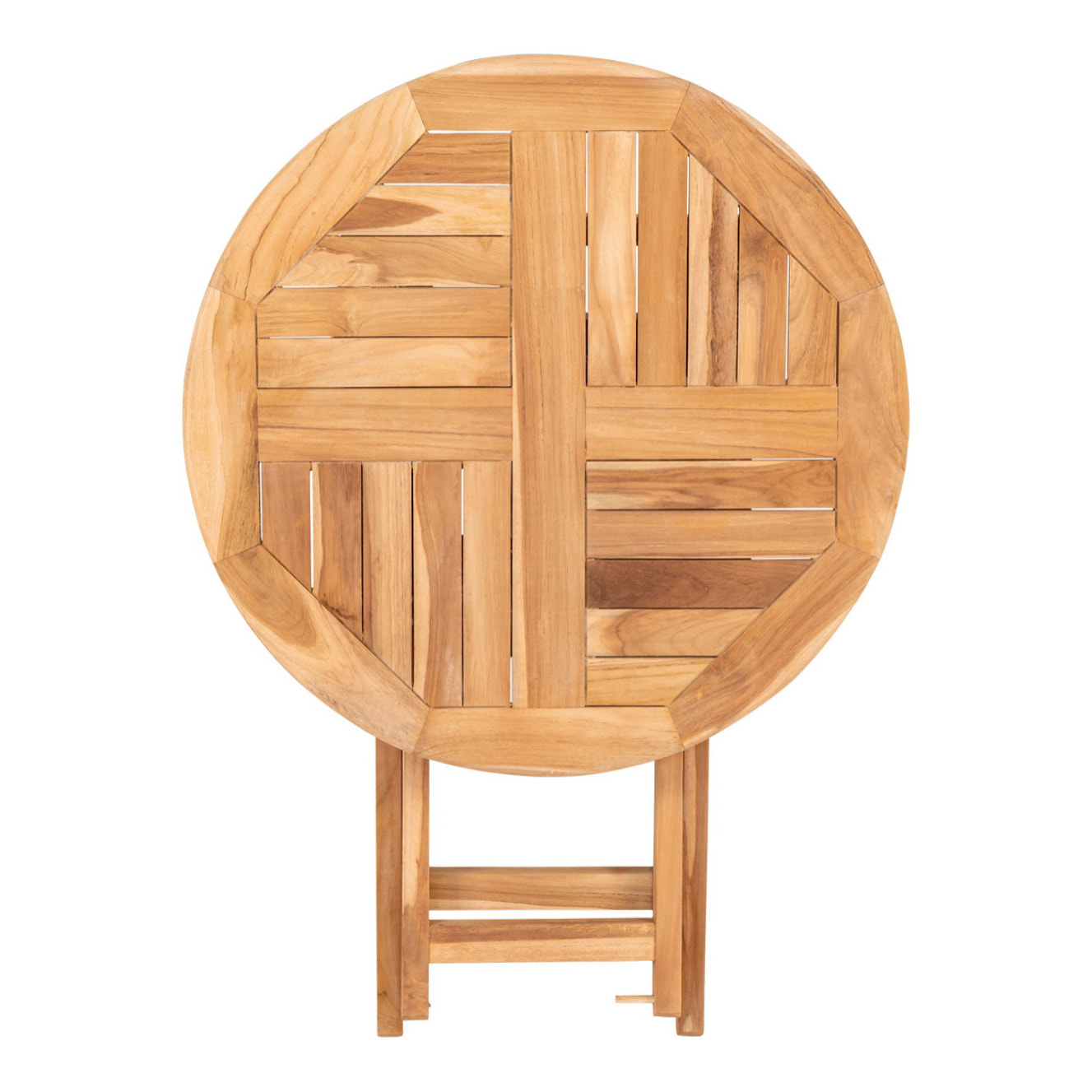 Tavolino da esterno Oviedo in teak naturale ø70x75 cm