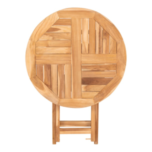 Tavolino da esterno Oviedo in teak naturale ø70x75 cm