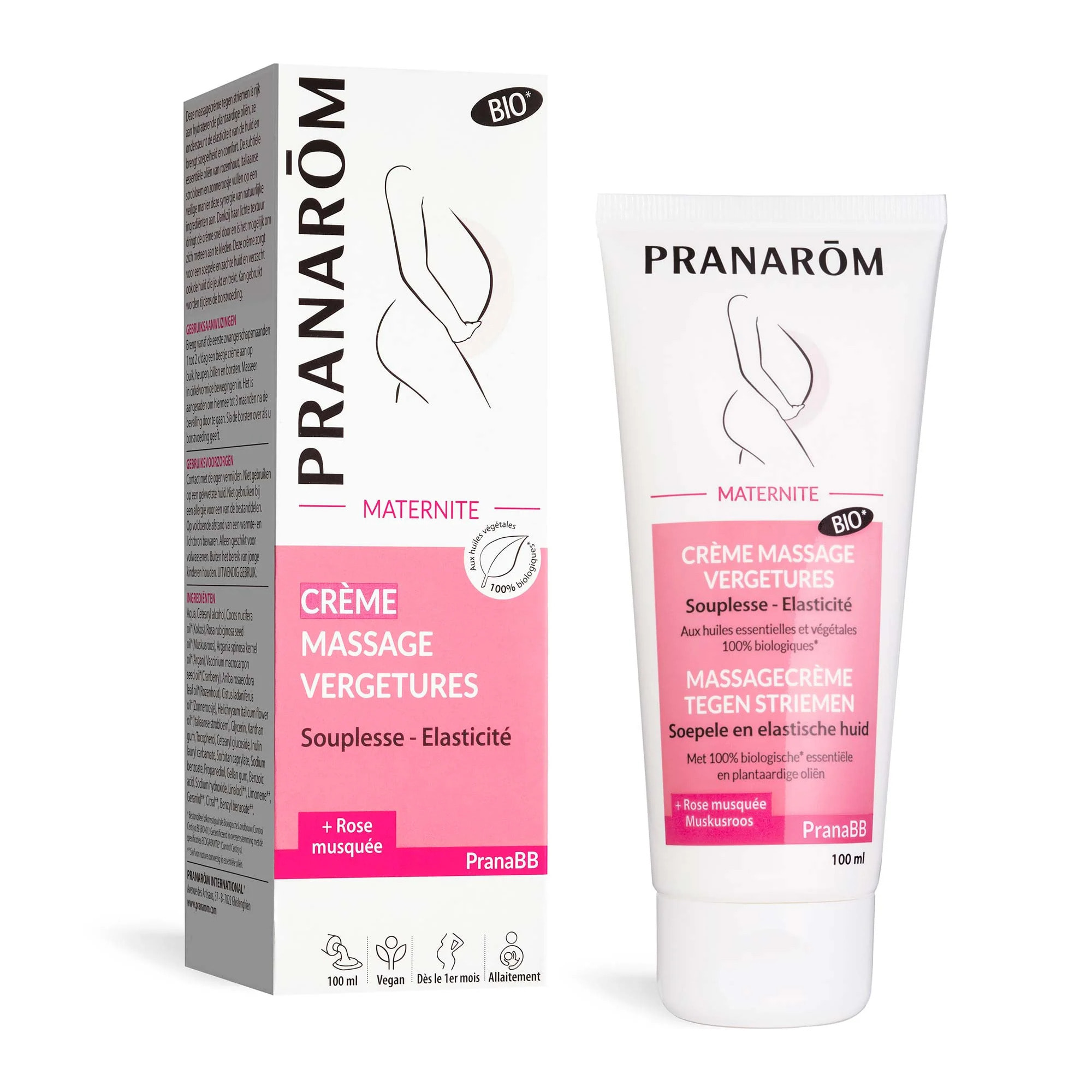 Pranarom - Crème - massage vergetures - Bio - 100 ml