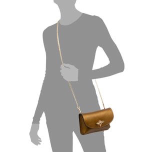 Aquilonia borsa a mano donna. Pelle autentica finitura Dollaro.