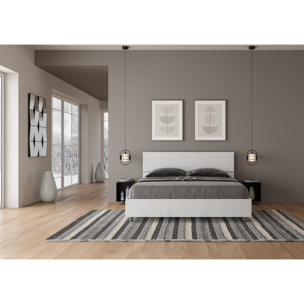 Letto senza rete 160x200 testata dritta bianco frassino Demas