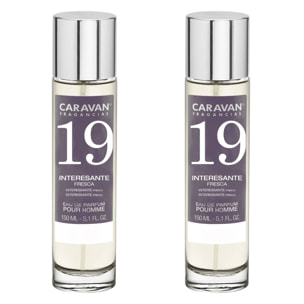 Caravan fragancias - caja de regalo con 2 perfumes nº19 de 150 ml, para hombre