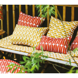 Lot de 2 coussins extérieur - 40x40x15 - FUTURISTE CUMIN
