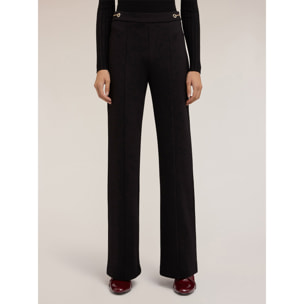 Motivi - Pantaloni flare con motivo occhielli - Nero