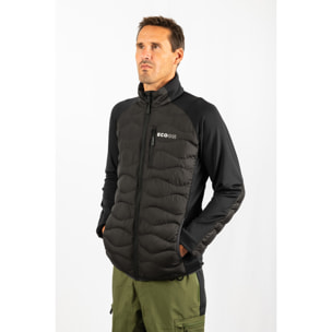 Giacca isolante ibrida ECOActive di ECOON - Nera con marchio bianco