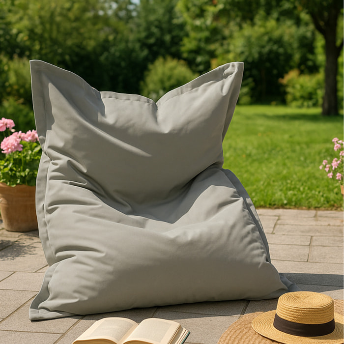 Pouf rectangulaire d'extérieur XXL 180x140cm gris THIES