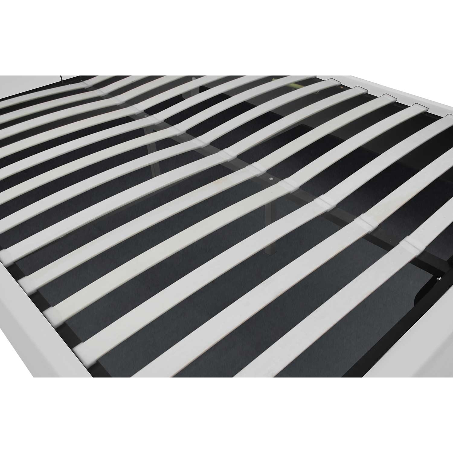 Structure de lit LED avec rangements 140 x 190 cm blanc ALICANTE