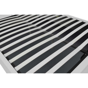 Structure de lit LED avec rangements 140 x 190 cm blanc ALICANTE